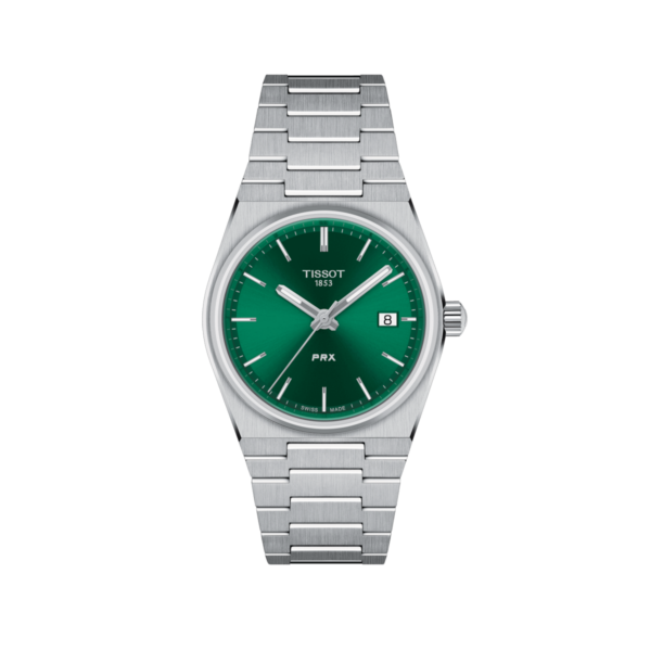 (預購)【Tissot 天梭】PRX系列 銀綠 35mm 瑞士石英 不鏽鋼 女生 手錶  T137.210.11.081.00