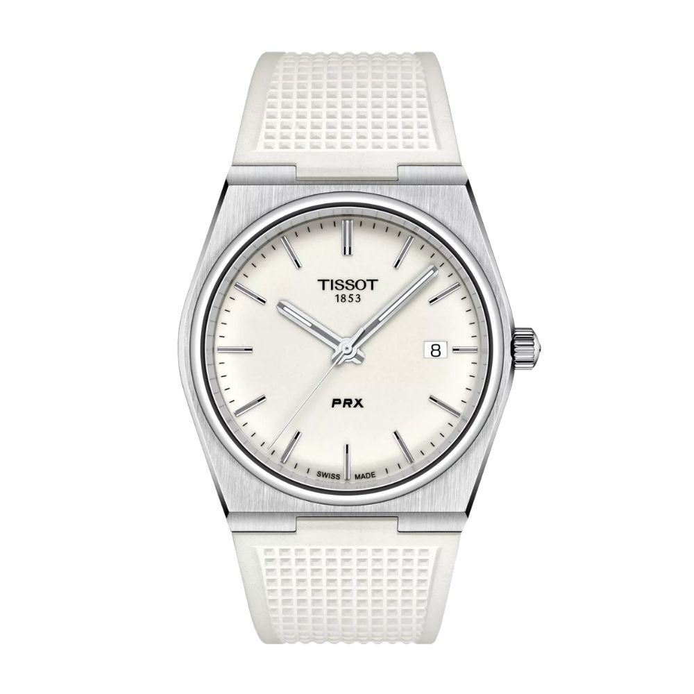 (預購)【Tissot 天梭】PRX系列 銀白 40mm 瑞士石英 矽膠錶帶 手錶  T137.410.17.011.00
