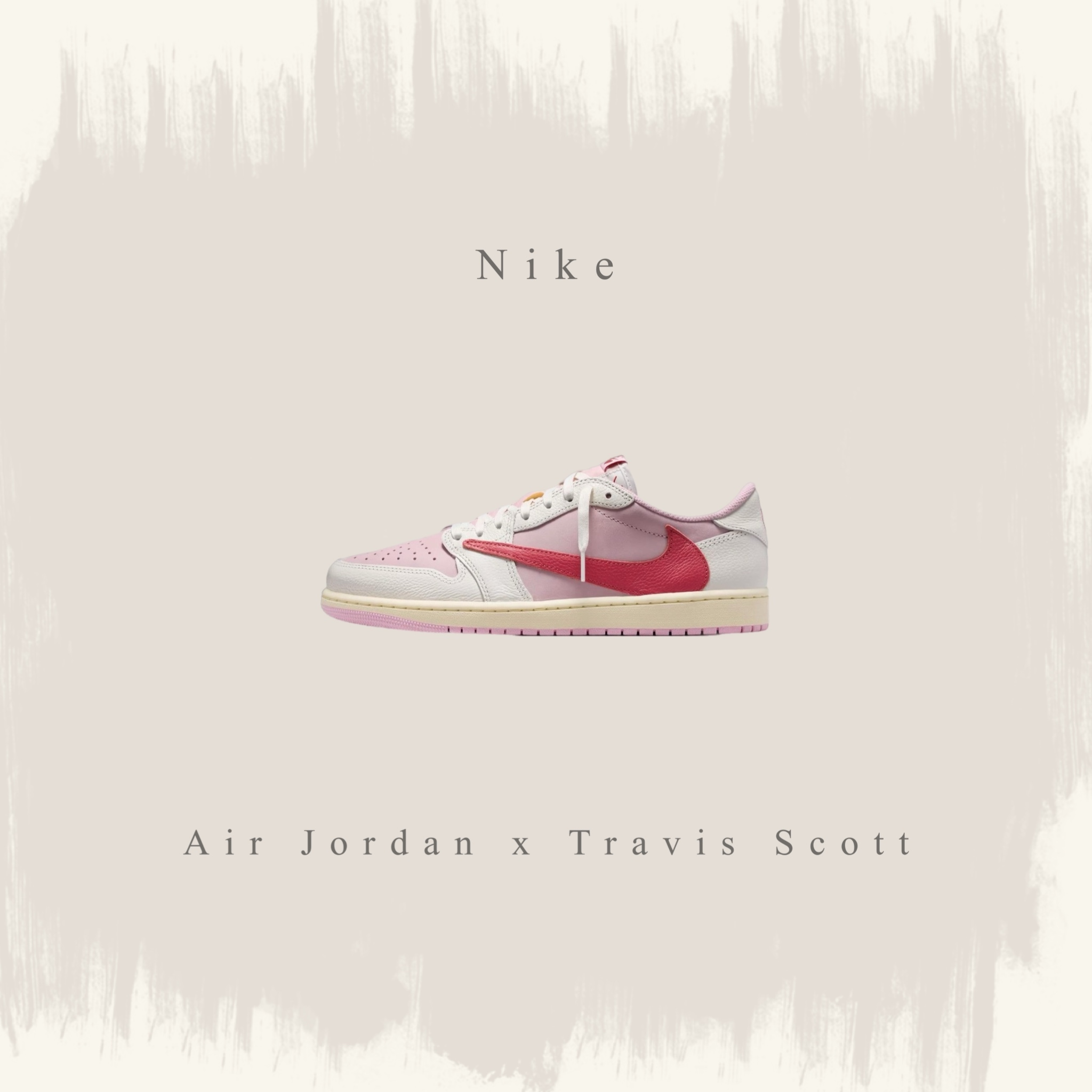 NIKE JORDAN 1 LOW OG X TRAVIS SCOTT 粉色 倒鉤 聯名款 TROPICAL PINK 男鞋 IQ7604-101