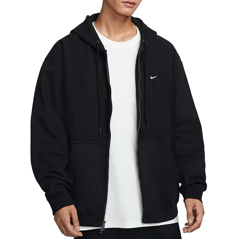 Nike Solo Swoosh Fleece Hoodie 連帽上衣 雙頭拉鍊 黑色 男款 HV1085-010 [國內代購]