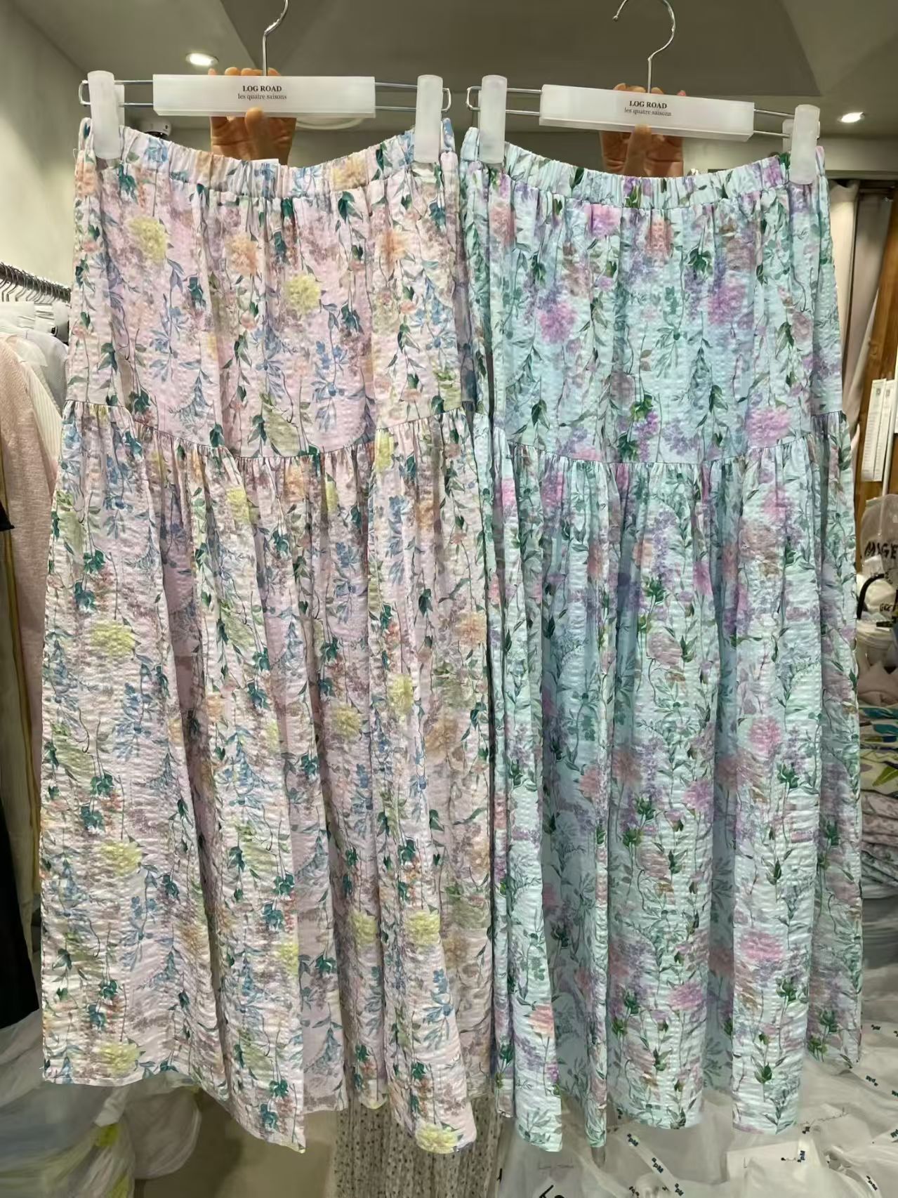LR6328 油畫花卉圖案長裙