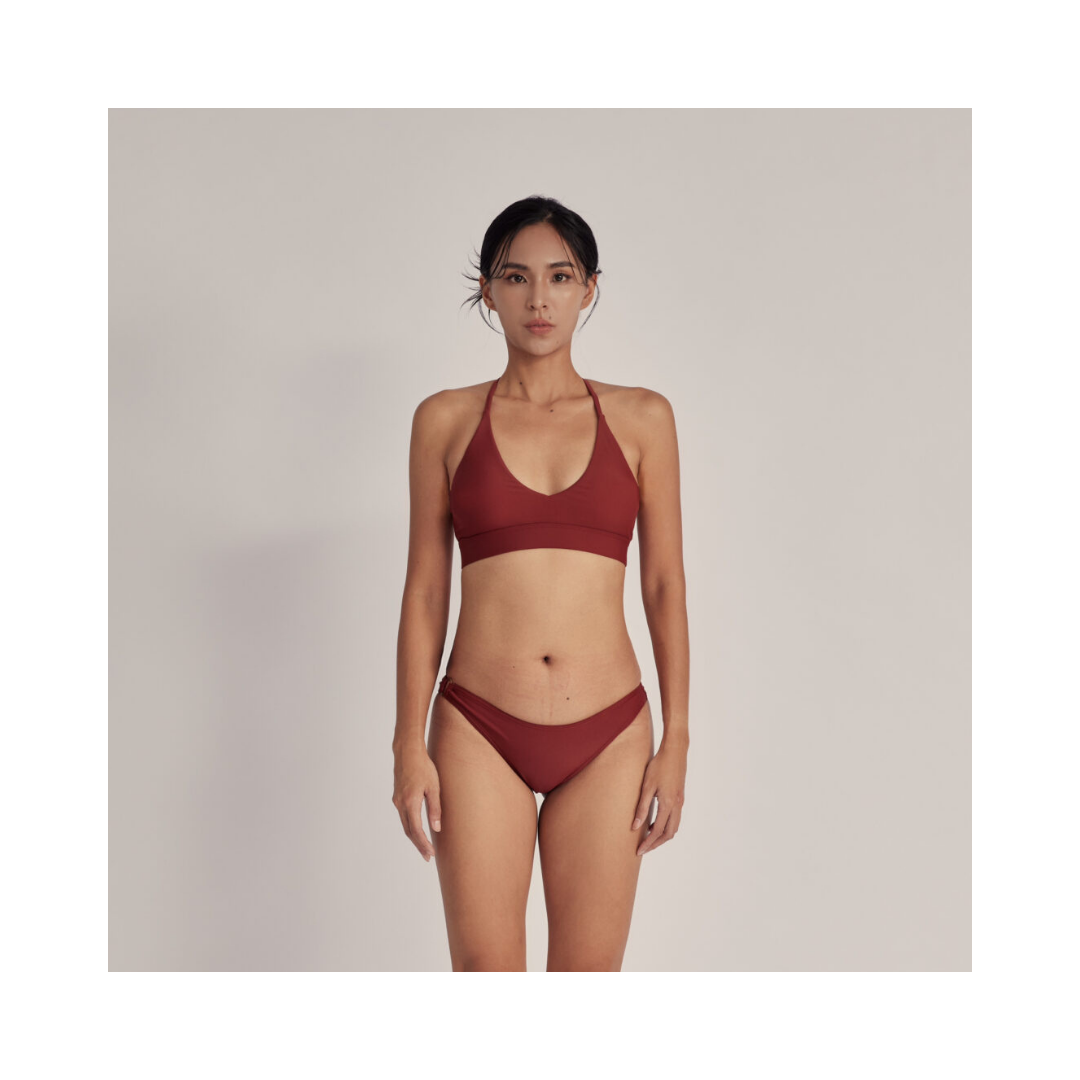 ▲潛行迷宮 交叉美背比基尼 Crossback Bikini 紅陶暮