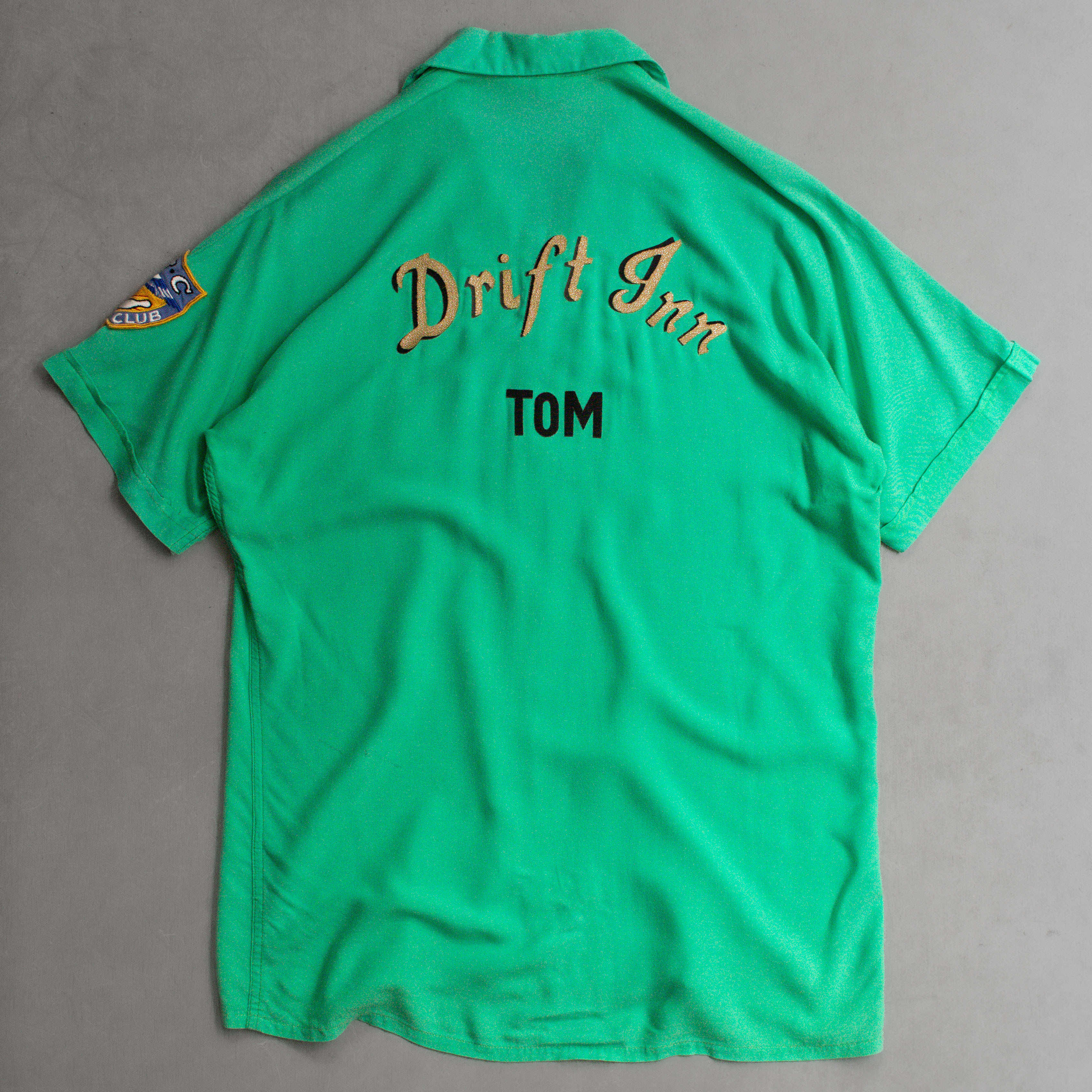 50S SWINGSTER RAYON BOWLING SHIRT 美國製 綠色 植絨 短袖 保齡球襯衫