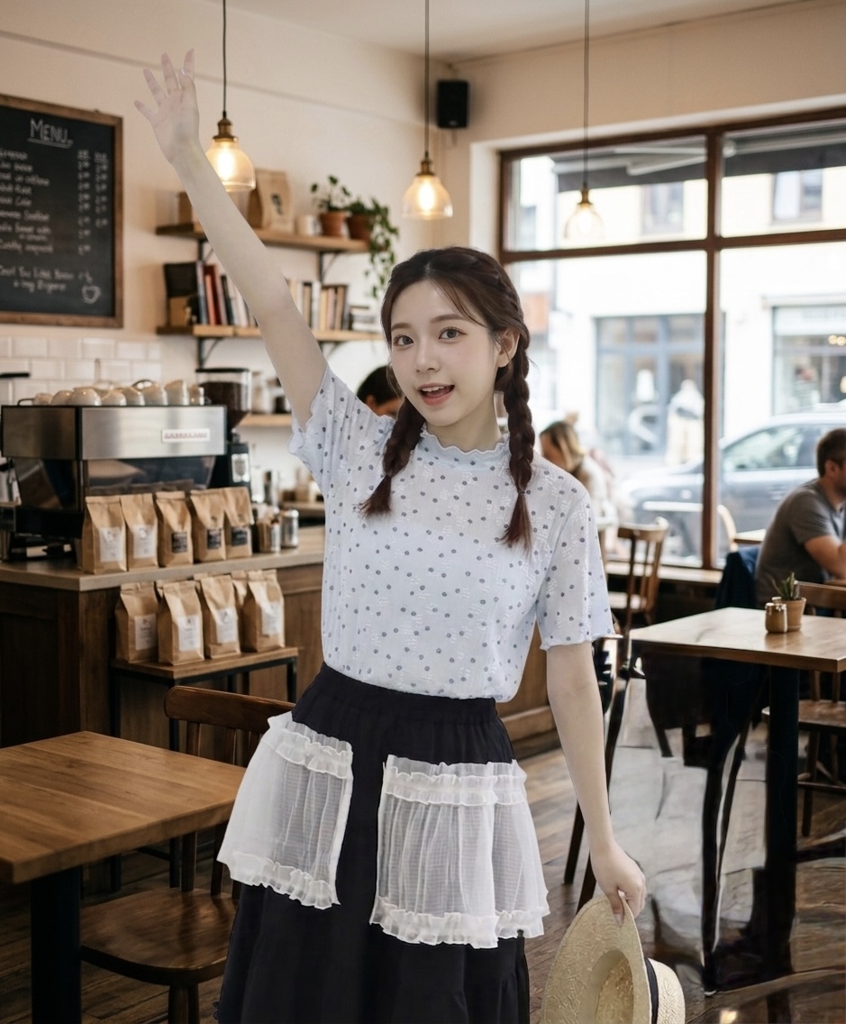💜木耳邊花花 pattern top