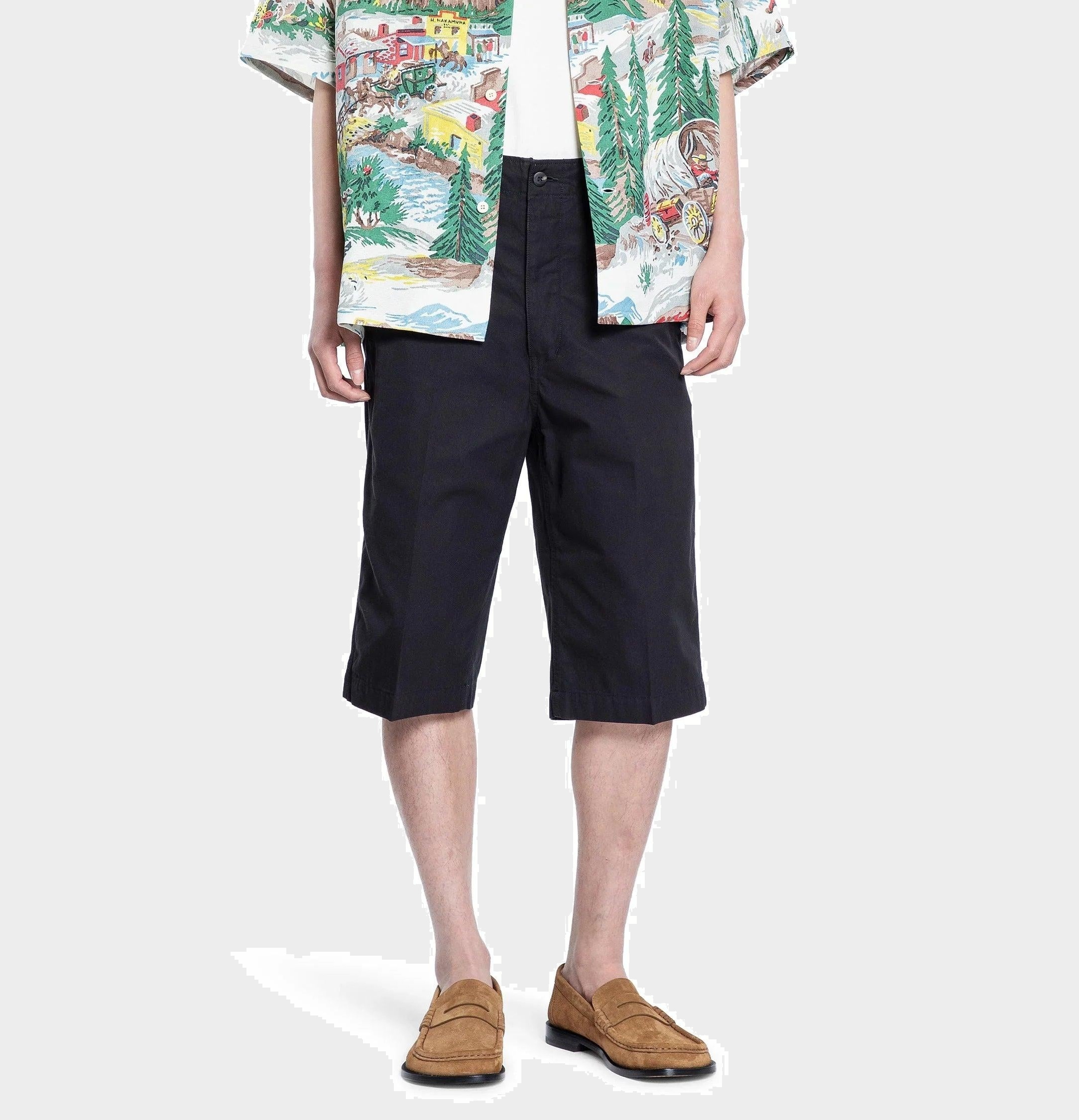 RE-STOCK: VISVIM WIDE CHINO SHORTS - BLACK PRE ORDER ITEM (預訂中)