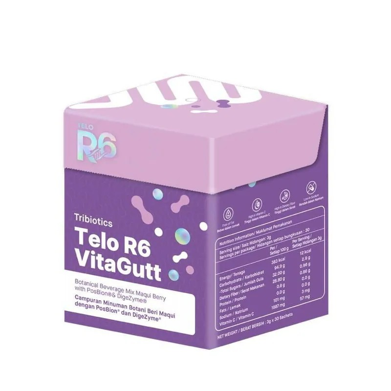 Telo R6 安腹盾 (一盒30包)|快速消化緩解|專為現代⽣活⽅式設計|消化健康、增強營養吸收並提升整體健康|幫助⾝體更有效地處理毒素【10/19 截單，預計 :10月尾至11月中發貨】