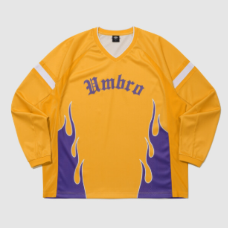 【代購】UMBRO Chant Mesh Flame Long Sleeve T-Shirt 火焰網眼長袖T恤 足球風球衣 Blokecore穿搭