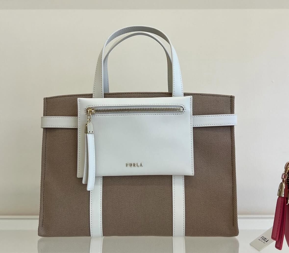 【預購】Furla H0621534 Opportunity托特包（Naturale + Panna）