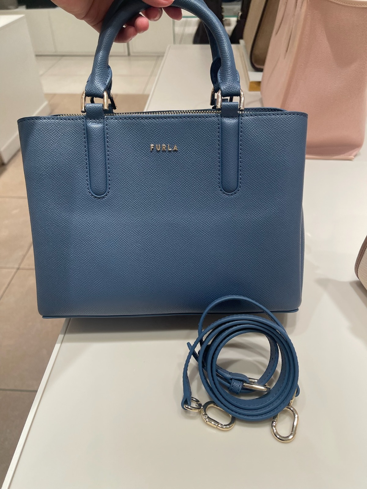 【預購】Furla H0621542 牛仔藍色Silvie手提包（Denim）