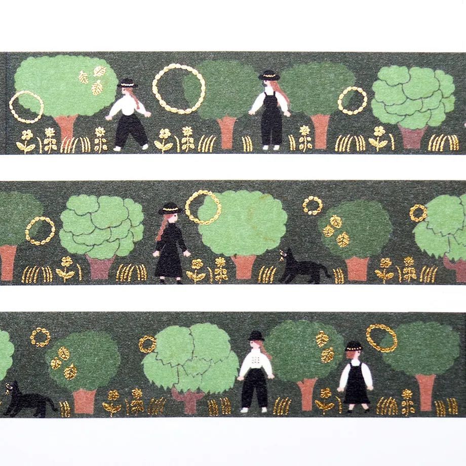 Necktie 領帶 綠色 箔押和紙膠帶｜日本表現社