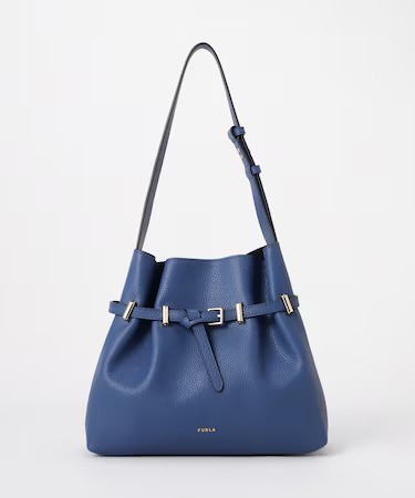 【預購】Furla H0621544 牛仔藍色Aura水桶包（Denim）