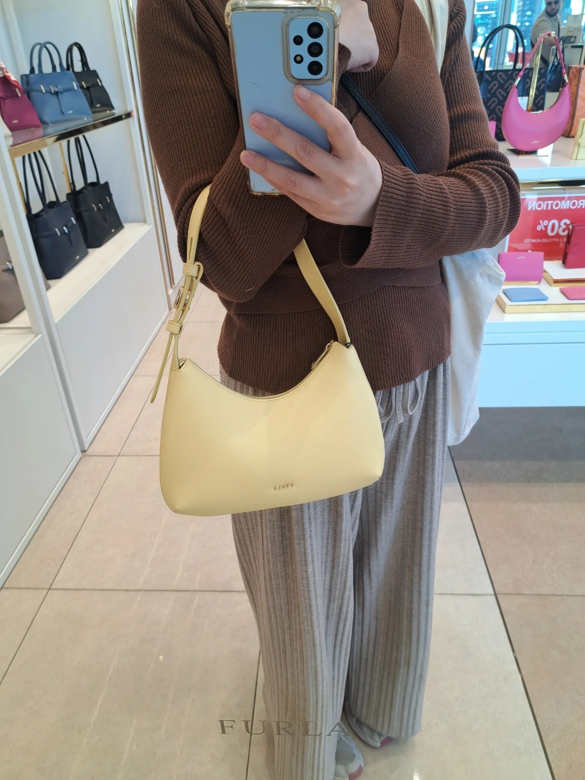 【預購】Furla H0621549 黃色Febe Hobo包（Frangipane）