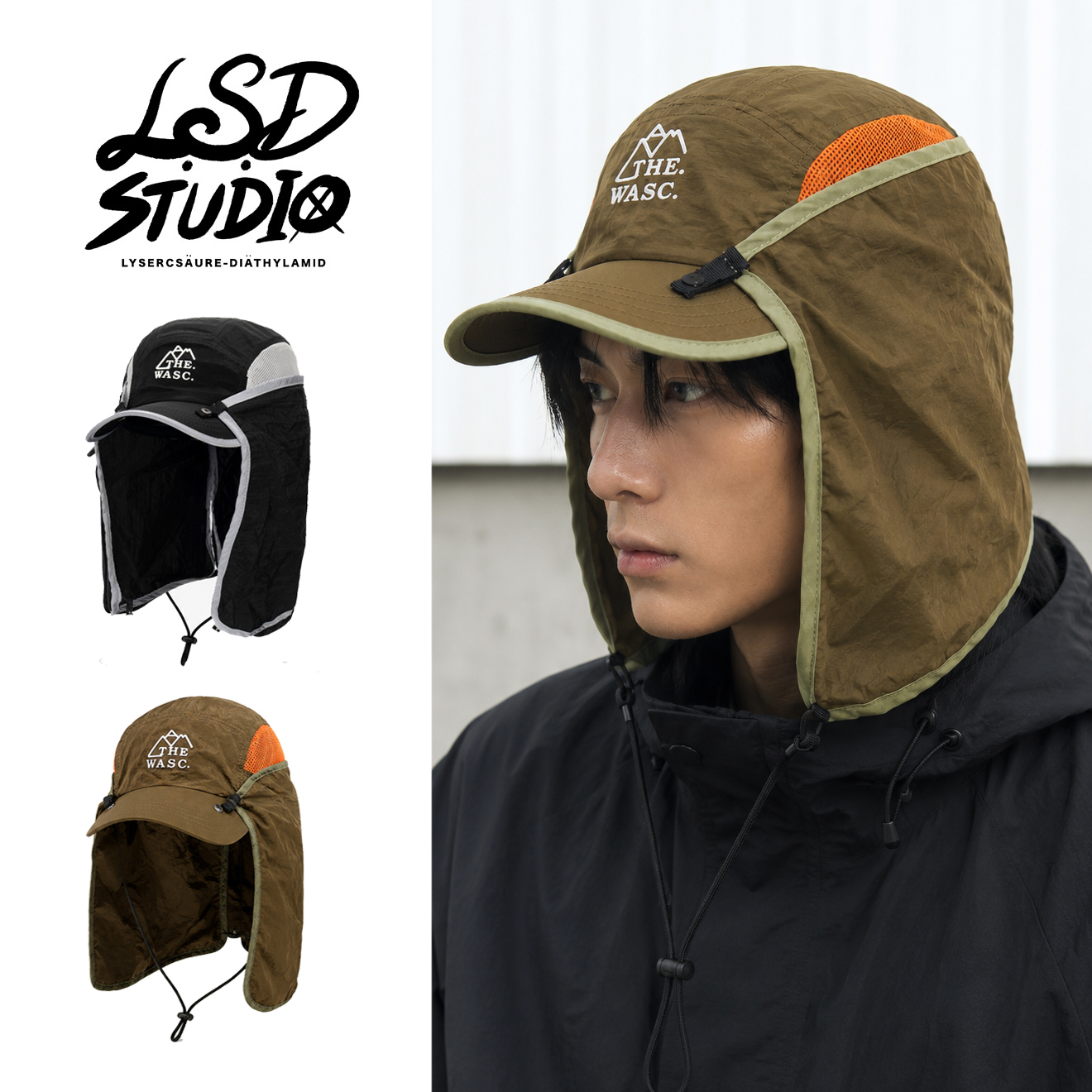 Detachable Neck Flap x Quick-Dry Nylon Surf Cap【HTFY501】