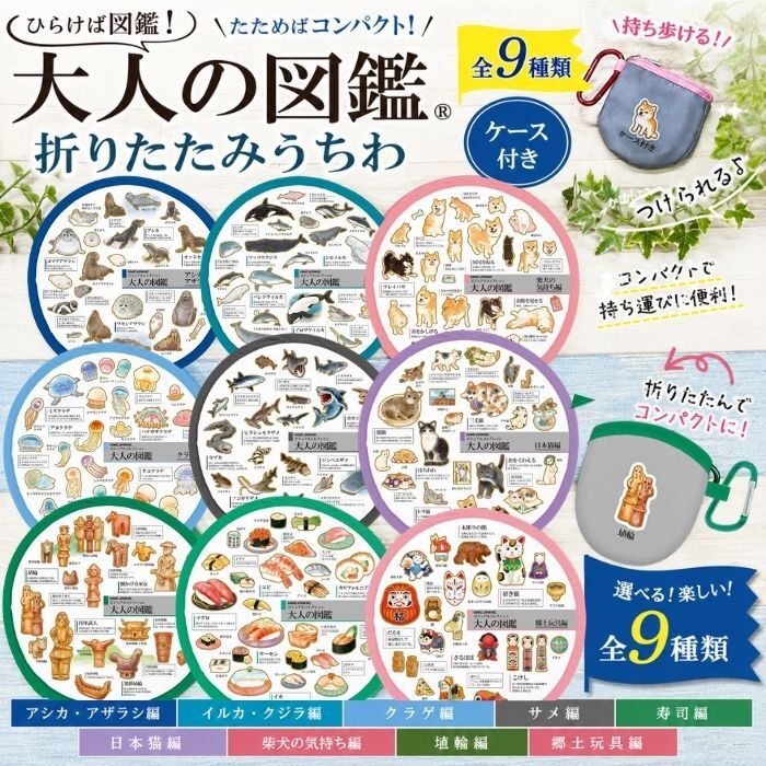 大人的圖鑑 圓形摺扇 攜帶型圓扇子｜日本KAMIO JAPAN