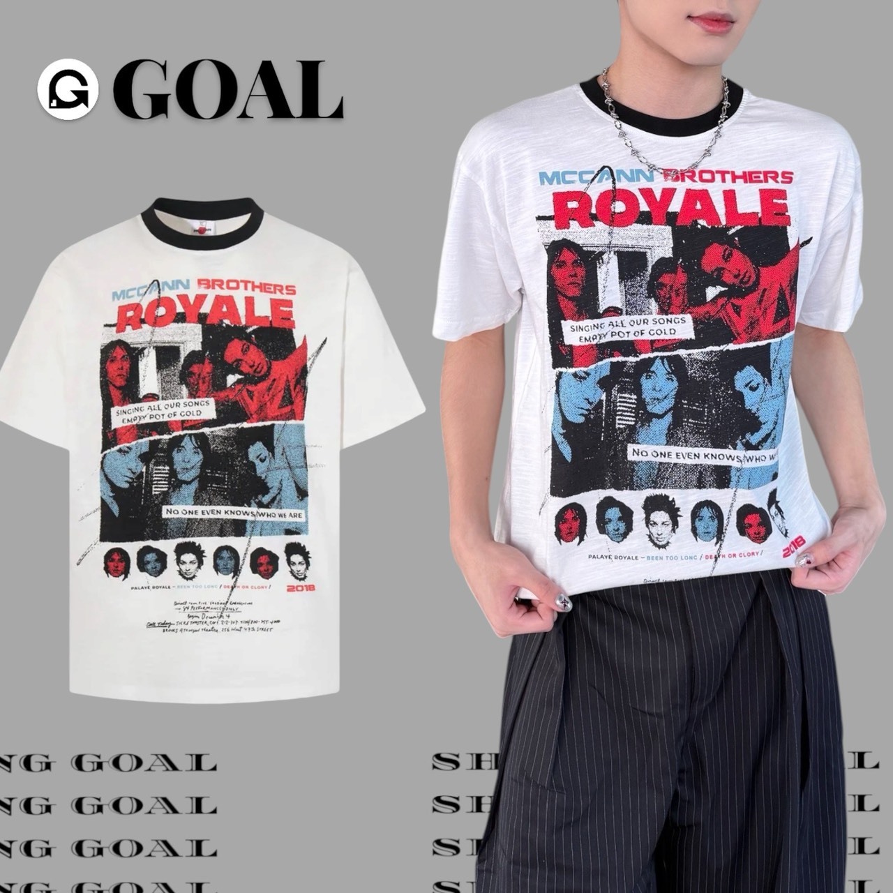 (GOAL) 美式滾邊街頭BOXY短寬上衣 MC 6017