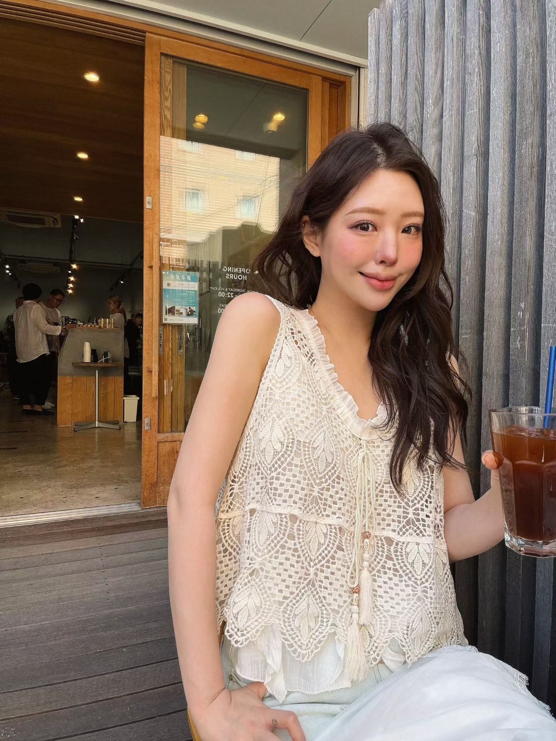 米杏編織背心