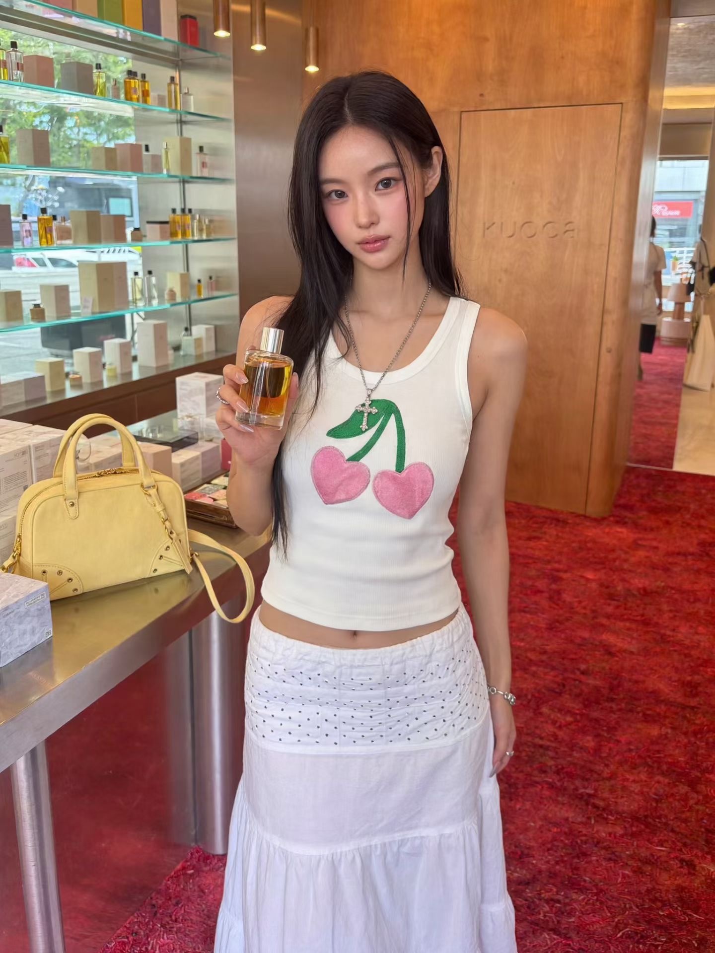 粉愛心櫻桃背心