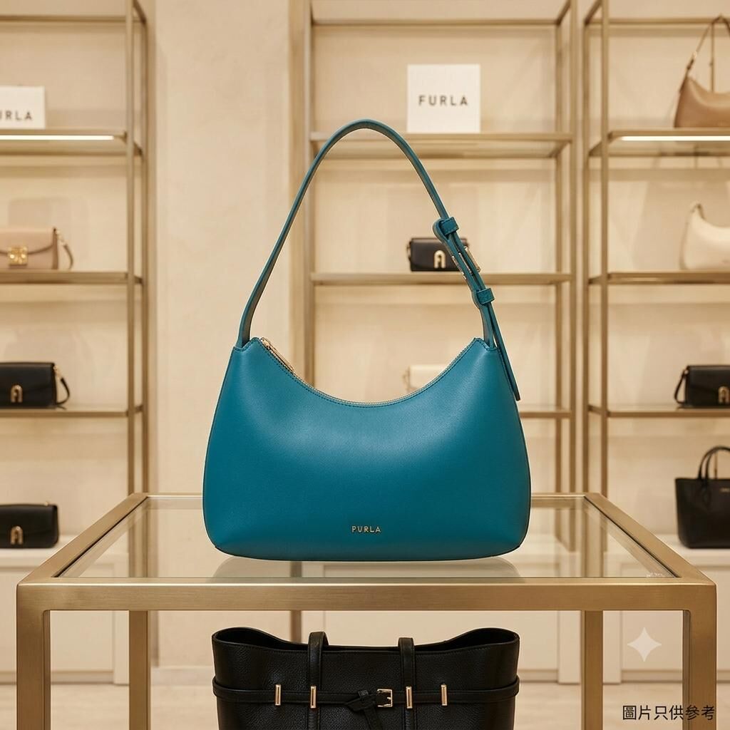 【預購】Furla H0621545 藍色Goccia腋下包（Amatore Blue）
