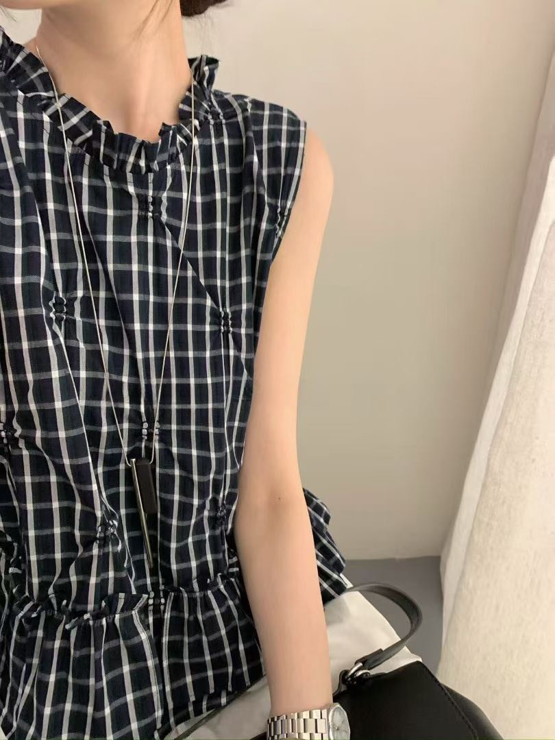 格子錯視無袖背心
