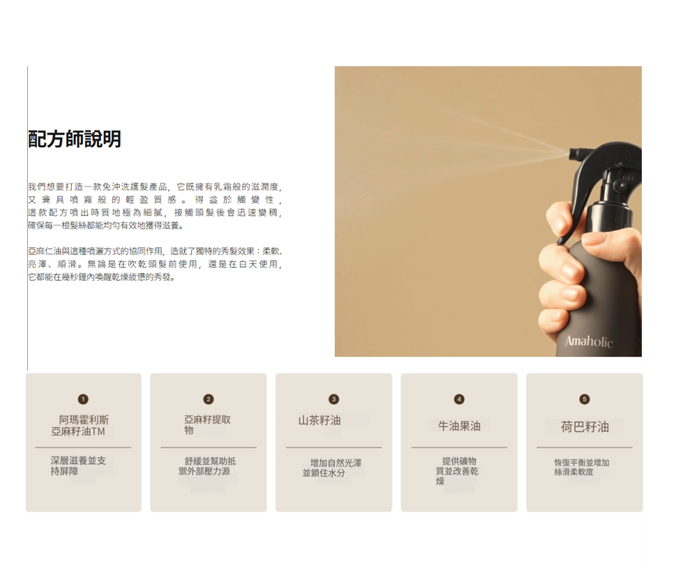 【Amaholic 雲朵護髮噴霧 200ML】