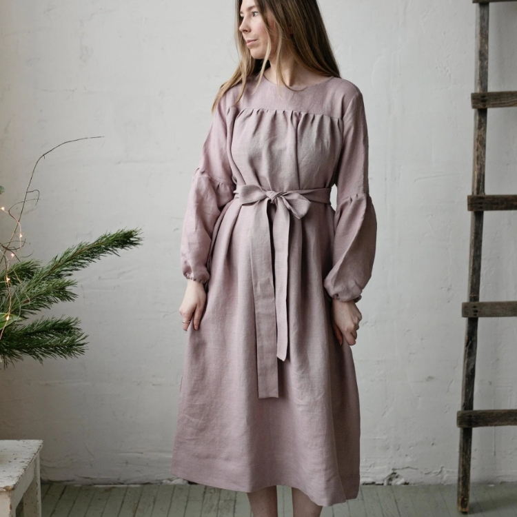 (預購)ALL THE BEAUTIFUL LINEN 大人款-後綁帶洋裝 VICTORIAN DRESS
