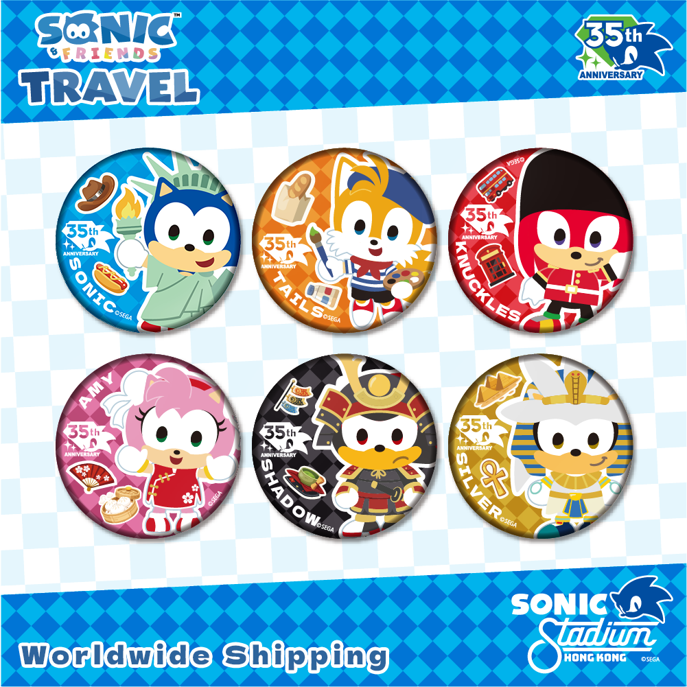 SONIC & FRIENDS 旅遊系列 - 襟章(盲包) (預售截止至 8 月 23 日)