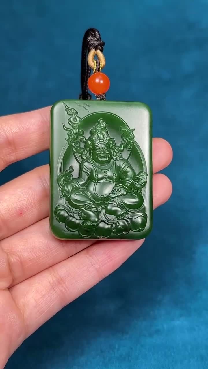 和田玉碧玉黃財神,天然和田玉軟玉
