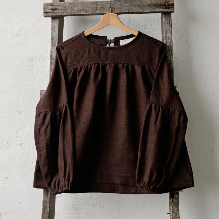 (預購)ALL THE BEAUTIFUL LINEN 大人款後綁帶上衣 VICTORIAN TUNIC