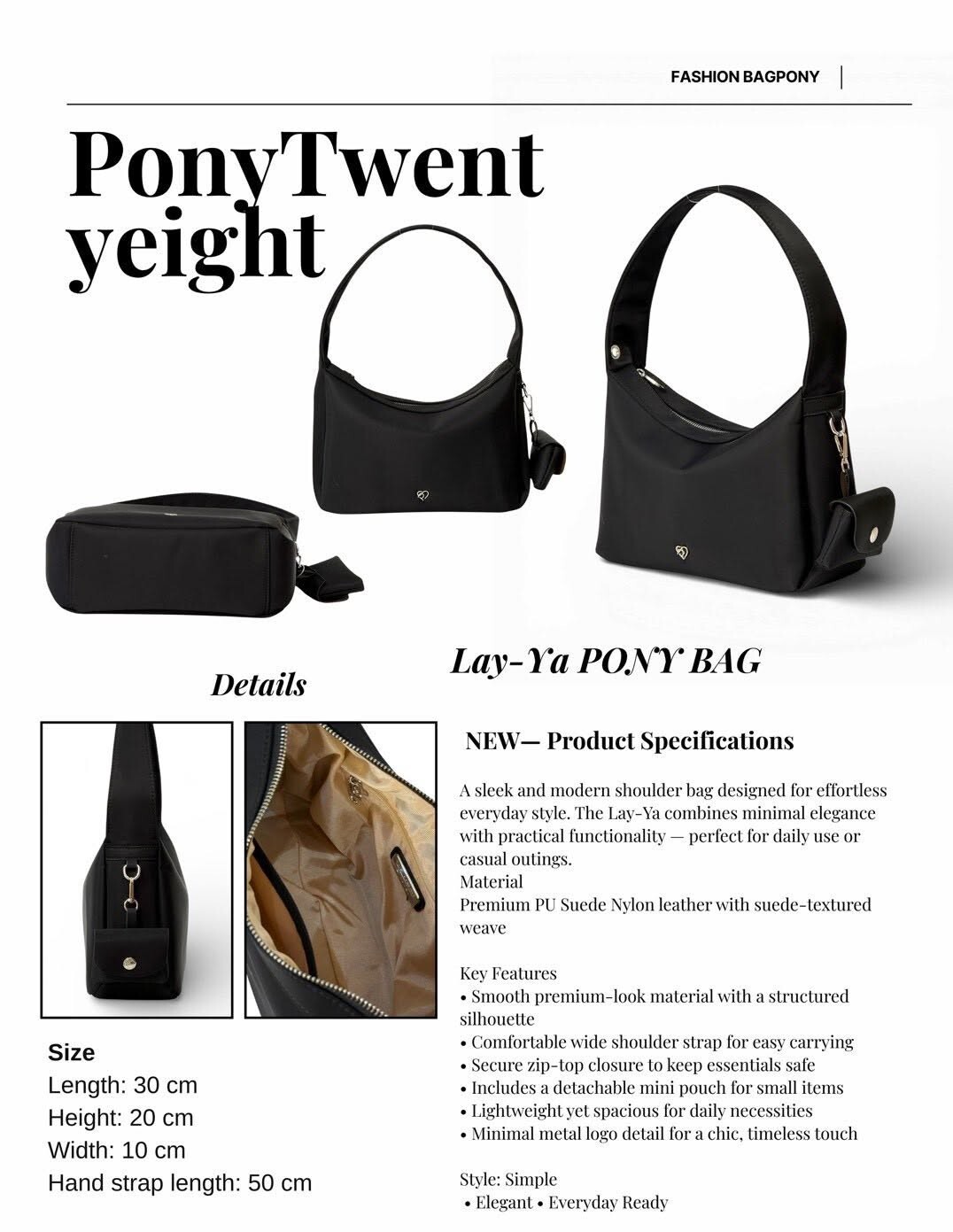 【直播】Pony Twenty eight LX062302 LAY-YA 系列手袋