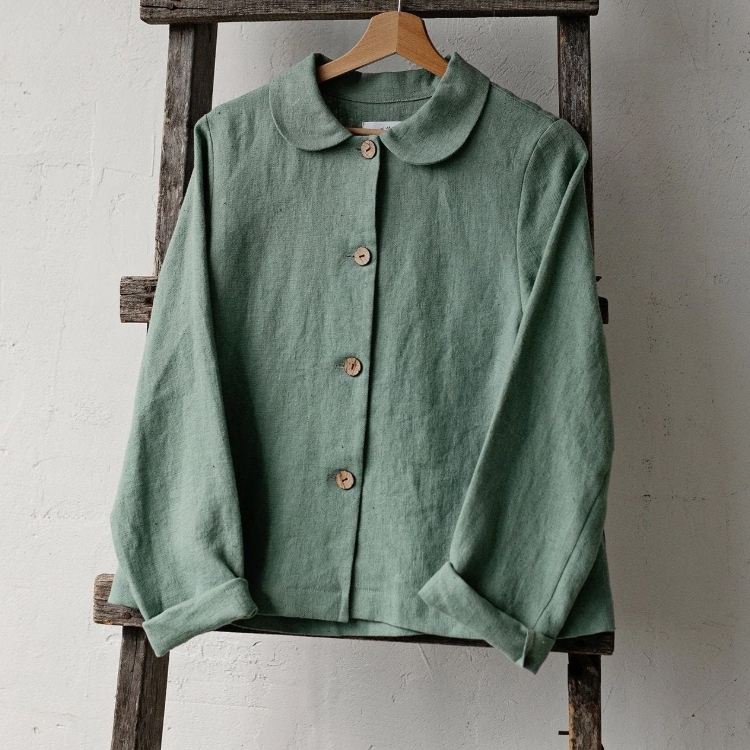 (預購)ALL THE BEAUTIFUL LINEN 大人款- 彼得潘外套 Peter Pan Linen Collar Linen Jacket