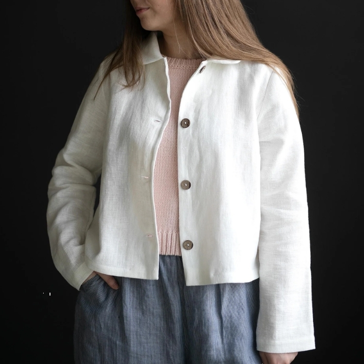 (預購)ALL THE BEAUTIFUL LINEN 大人款- 彼得潘外套 Peter Pan Linen Collar Linen Jacket