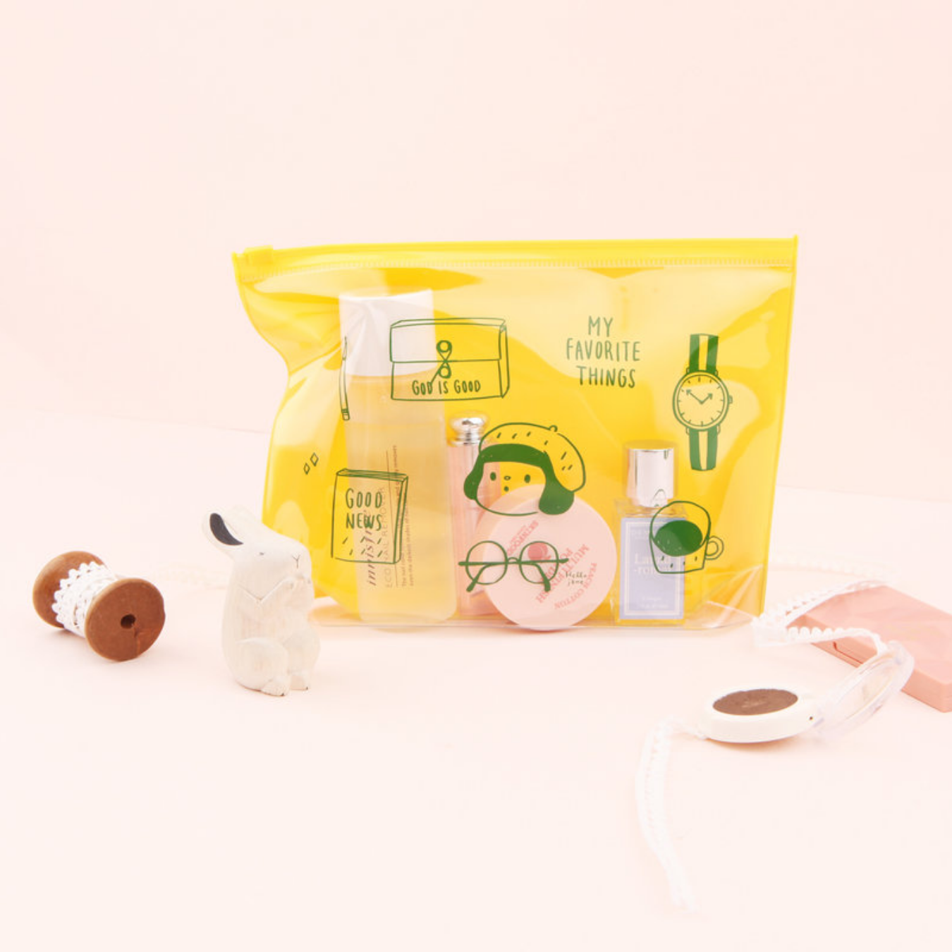 Gracebell｜Hello Jane Daily Pouch PVC 防潑水立體萬用袋 筆袋 收納袋