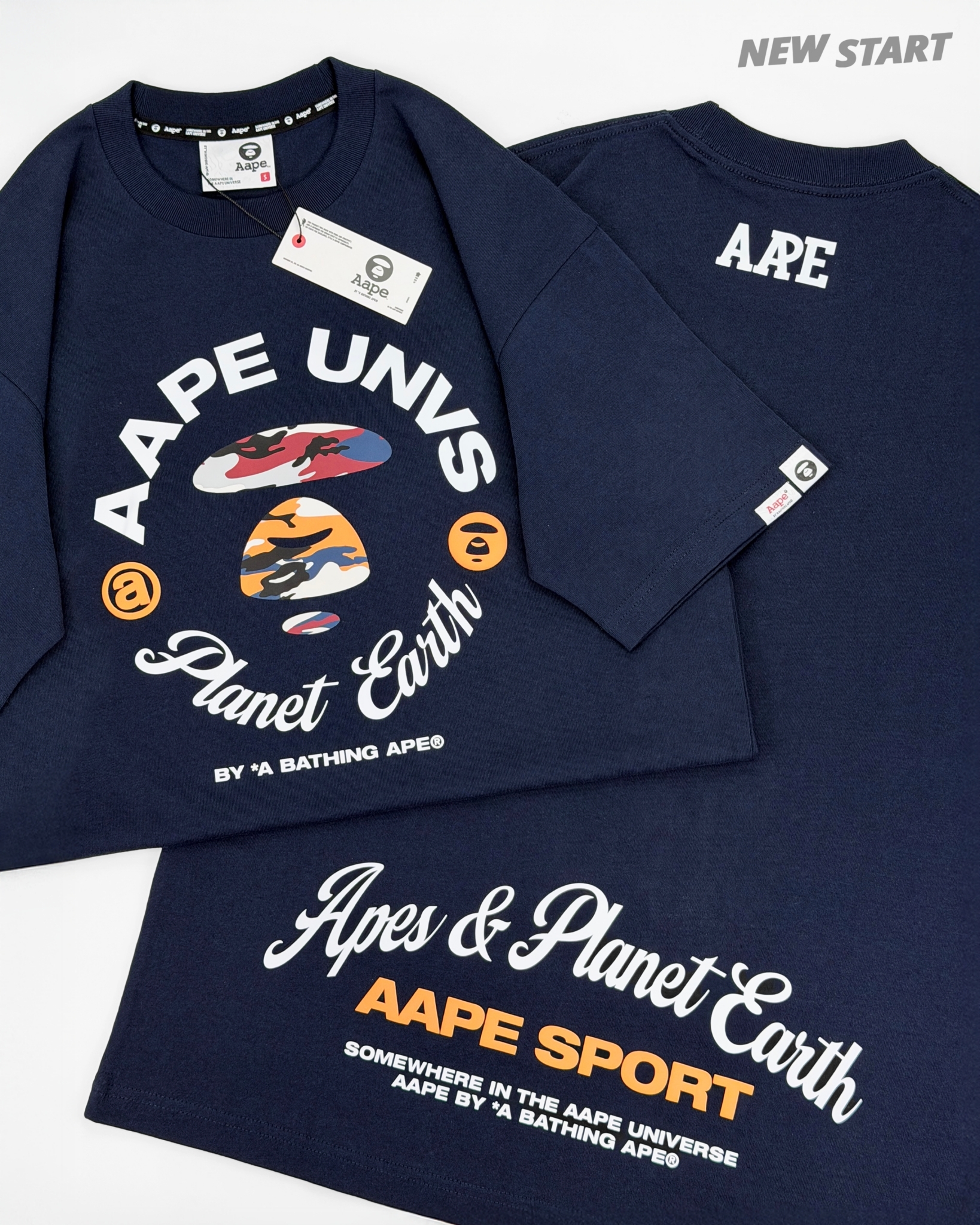 AAPE 圓環字母迷彩猿猴 短袖上衣 短T 寬版