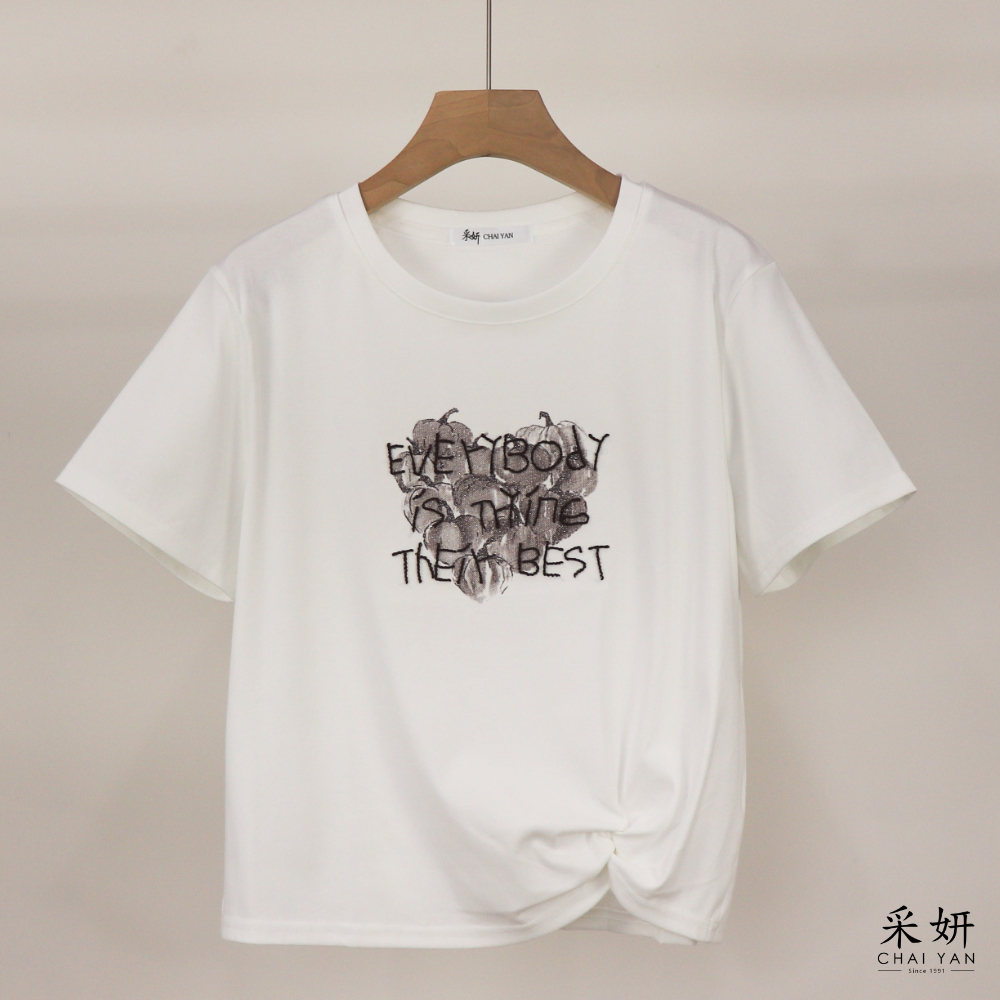 立體南瓜縫線短袖上衣