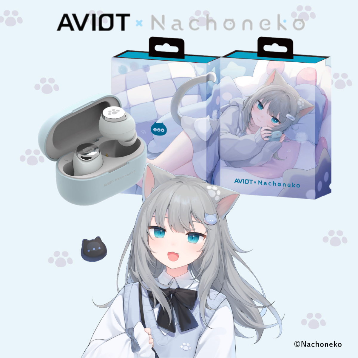 [陳列品] AVIOT TE-V1R-NCN Nachoneko真無線耳機
