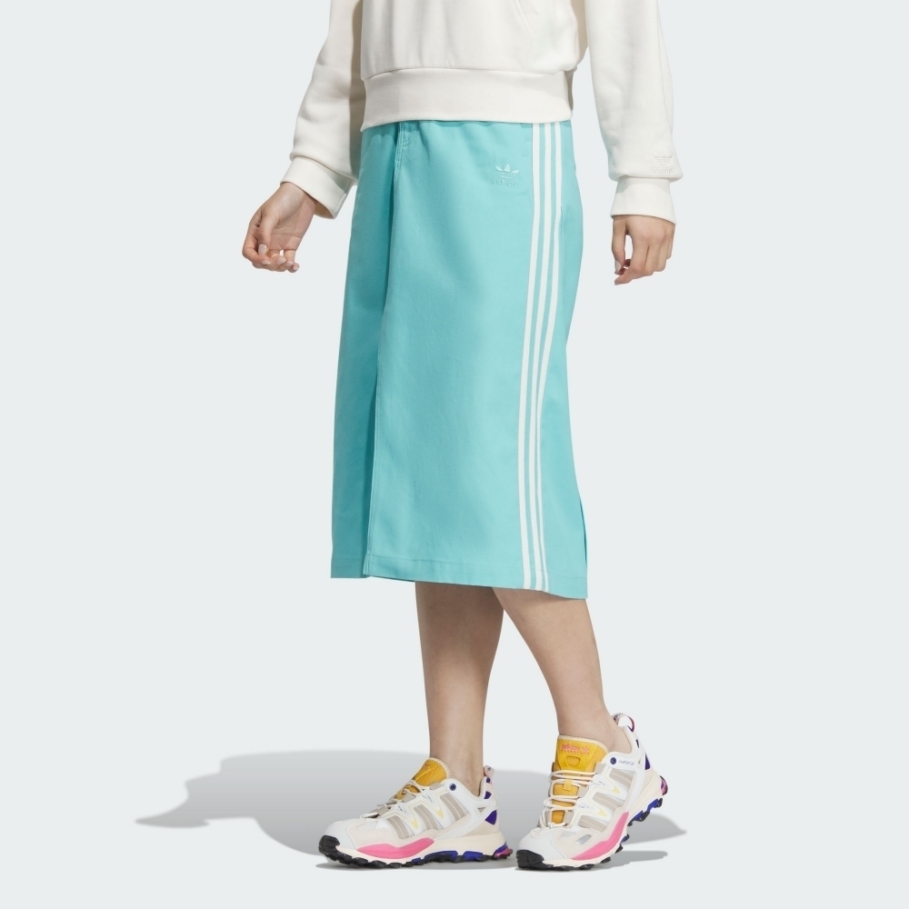 ADIDAS 長裙 VDAY Skirt 水藍 A字裙 情人節 愛心 女  JE3494
