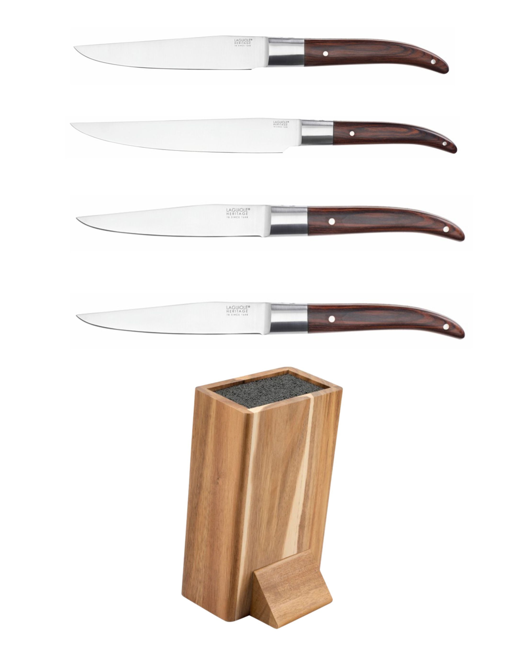 LAGUIOLE HERITAGE 4把刀連實木刀座套裝*折實滿$599包京東送貨上門*236live