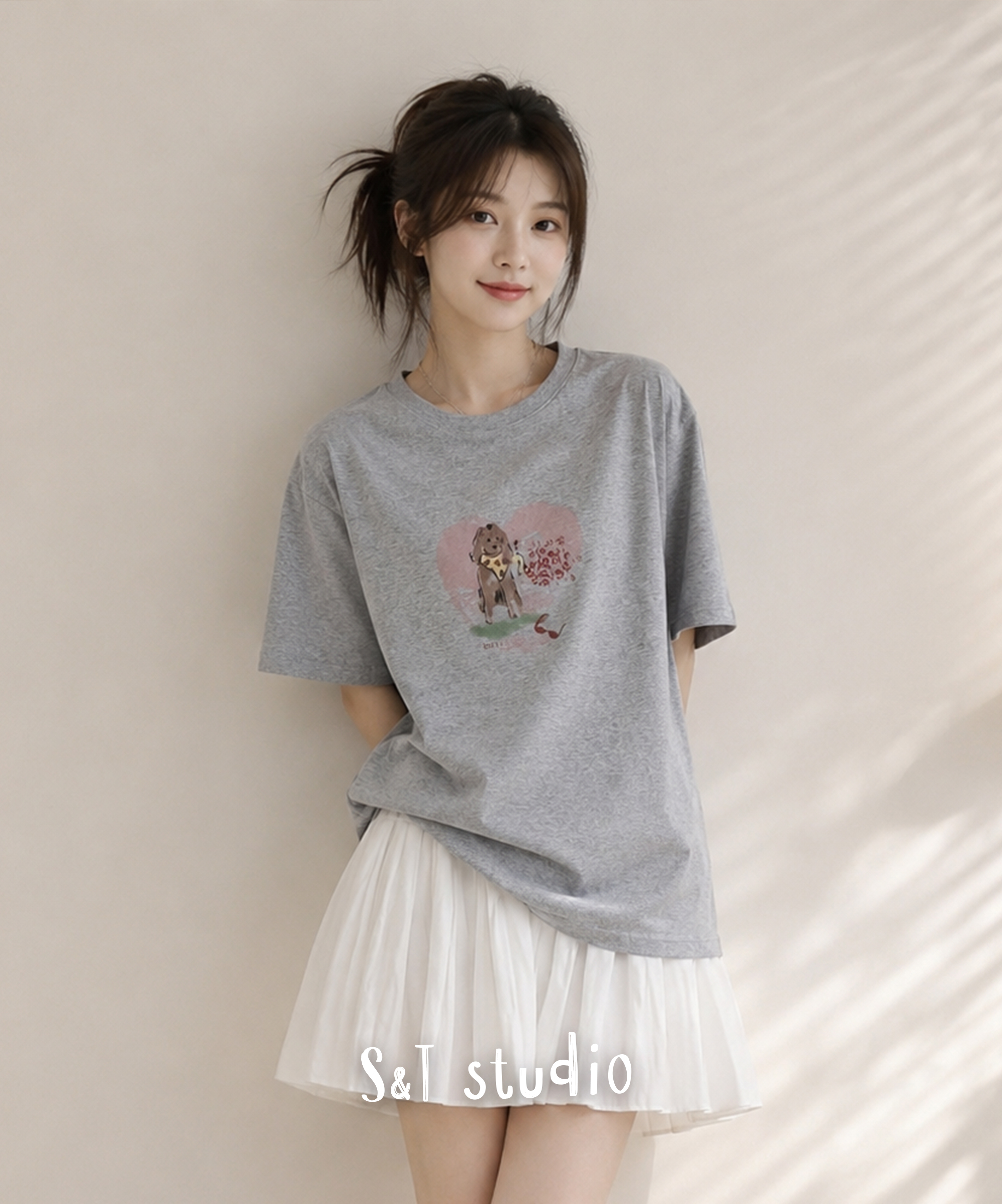 療癒狗狗手繪印花 Tee