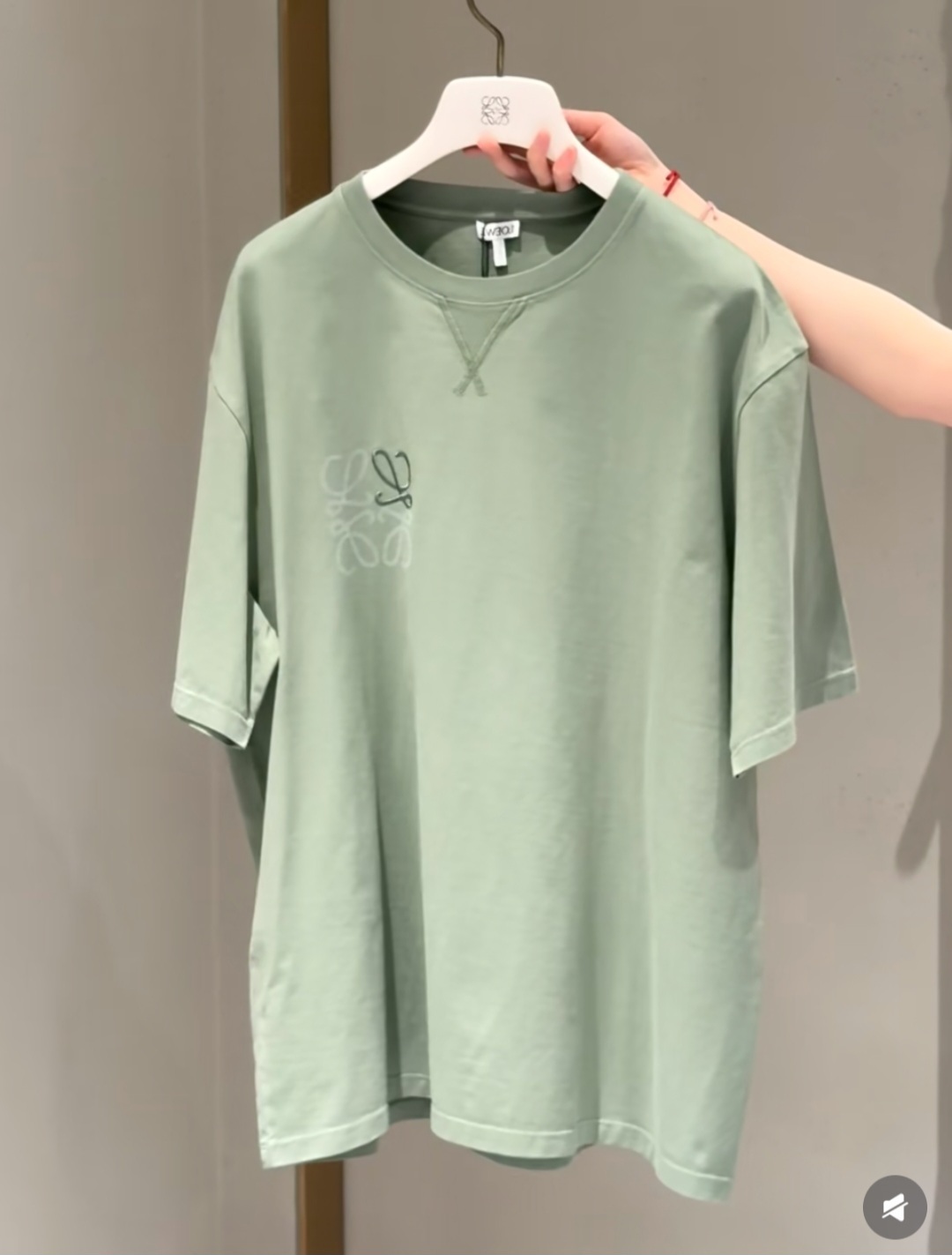 LOEWE 綠色 LOGO 立體刺繡 Tee