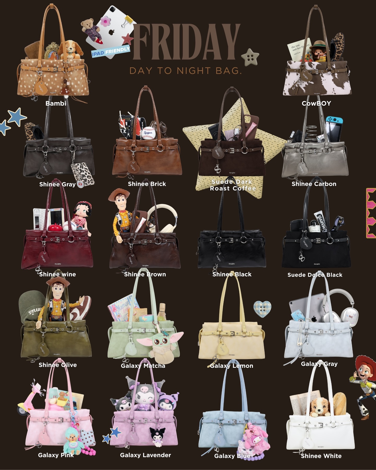 隨時缺貨！泰國人氣小眾品牌 Friday Bag (18 Colours)