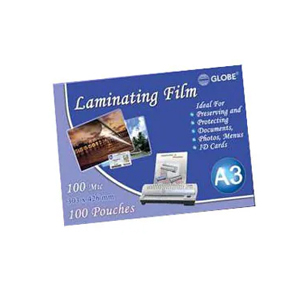 GLOBE A3 303 x 426mm (100 Mic.) LAMINATING FILM 505424030
