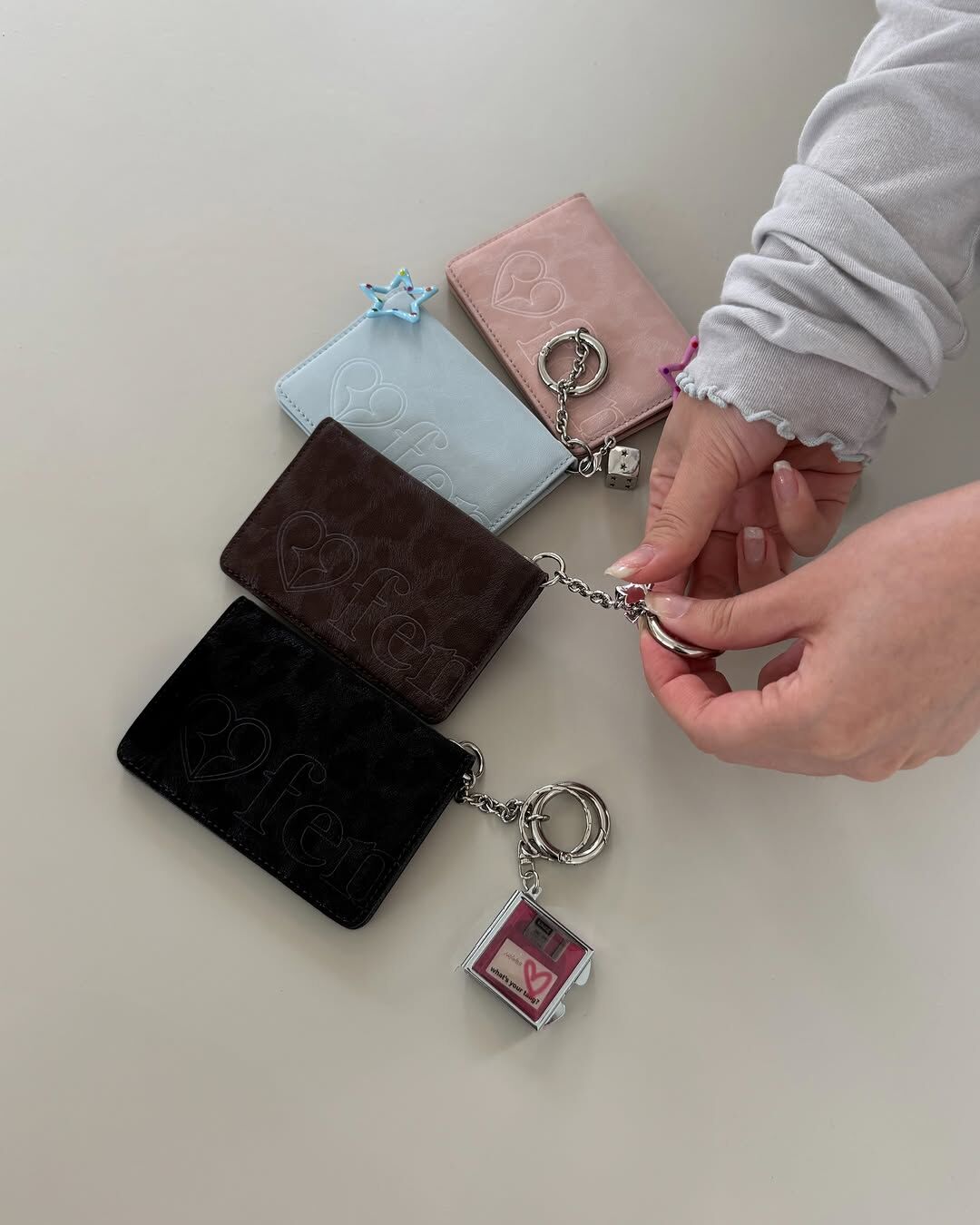 🇰🇷 fennec SOFT CARD KEYRING 卡夾 鑰匙圈 吊飾 牛皮 豹紋 / 預購