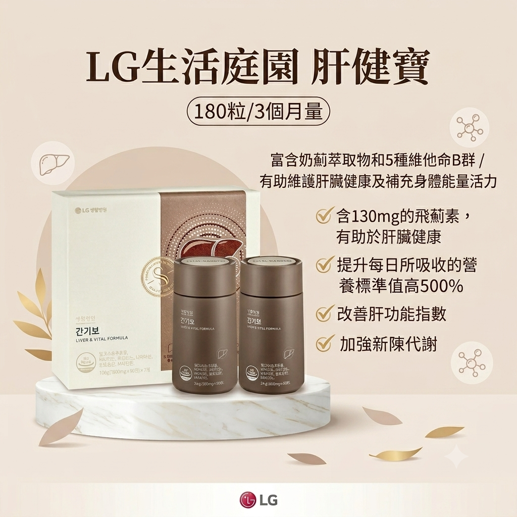 【LG生活庭園 肝健寶 新包裝 (180粒/3個月量)】