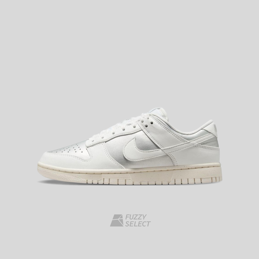 【逢甲 FUZZY】W Nike Dunk Low "Metallic" 絲巾 緞帶 白銀 張員瑛同款 IB7311-001