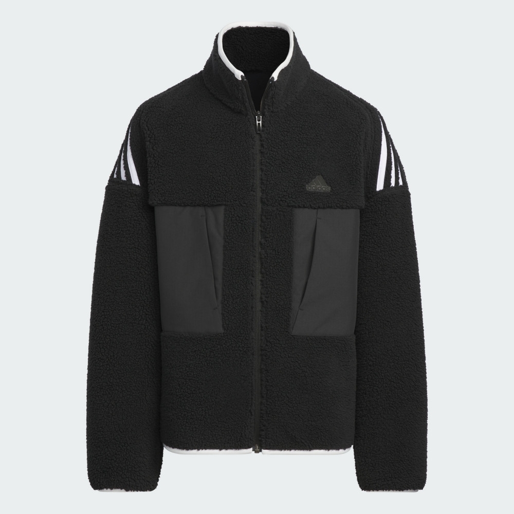 ADIDAS 外套 SPORTSWEAR 黑色 搖粒絨 夾克外套 兒童 JI6158
