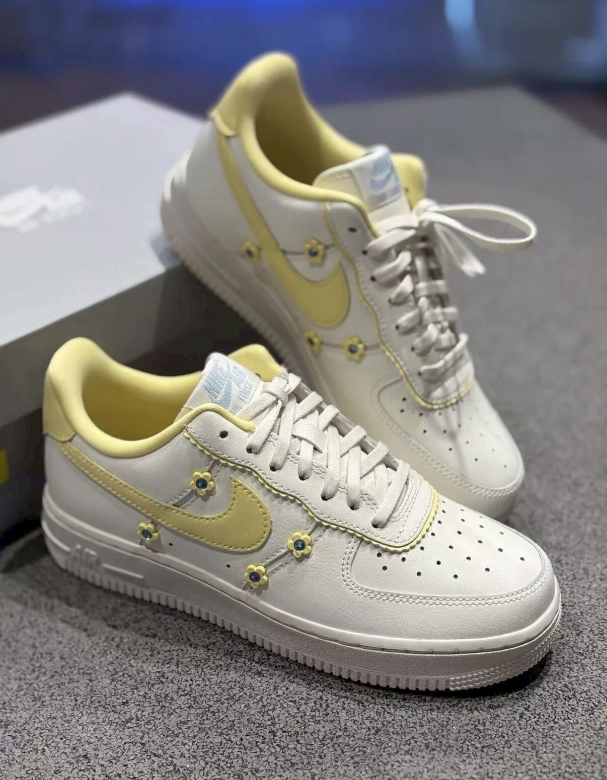 【Luxury】 Nike Air Force 1 檸檬奶油 奶油黃 小雞黃 檸檬黃 小花 小雛菊 IW2348-170