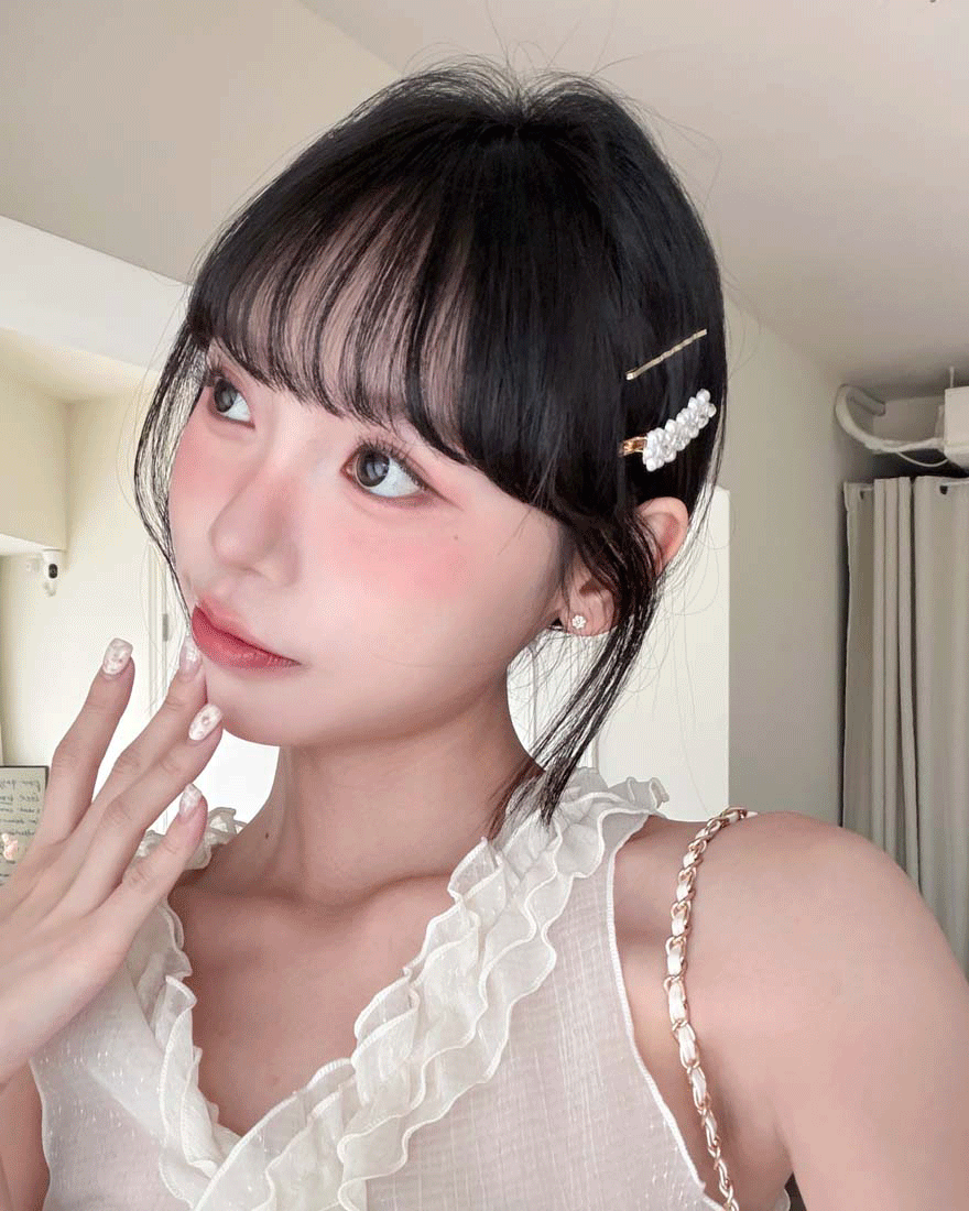 正韓精緻銘心鑽石珍珠花朵3件組髮夾