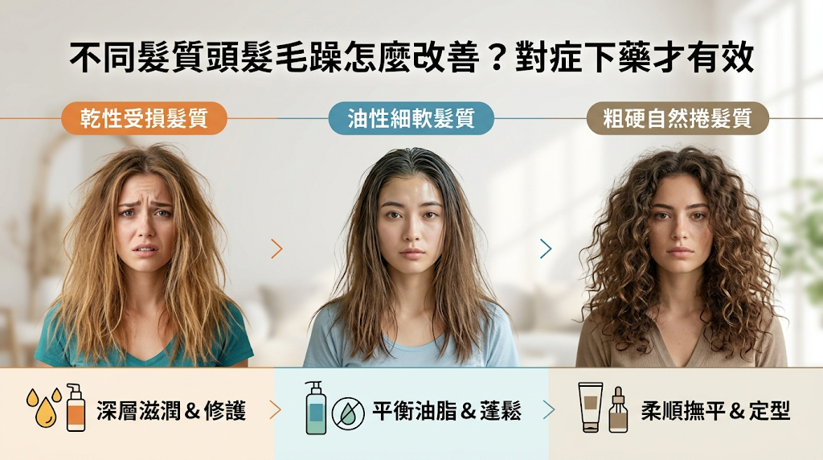 不同髮質頭髮毛躁怎麼改善？對症下藥才有效