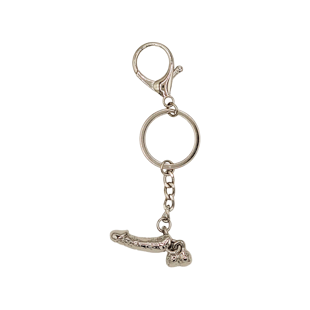 Liebe Seele realistic penis and scrotum Metal Keychain