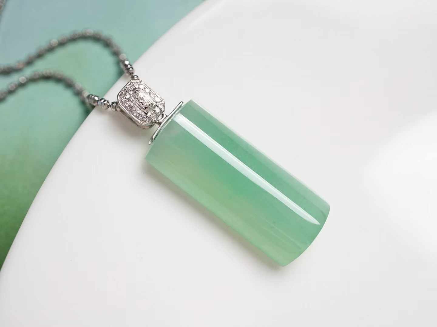 翡翠冰種甜綠無事牌吊墜,天然翡翠A玉, 緬甸玉, Jade, Jadeite